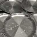 Thenshop 8 Pieces 8 Inch Pizza Pans Bulk Stainless Steel Sets Round Bakeware Pizza Trays for Oven Kitchen Baking Home Restaurant Picnics Holiday Activities Safe Sturdy Reusable Easy Clean(Silver)