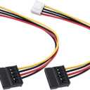 2Pcs 4 Pin to SATA Female Hard Drive Power Adapter Cable Compatible with Hikvision Video Recorder 20cm