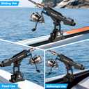 PLUSINNO 2 in 1 Fishing Rod Holders for Boat, Kayak Fishing Rod Holder, Fishing Pole Holders for Track Mount / Deck Mount, Fishing Gear with Fishing Rod Protective Strap, Fishing Accessories & Gifts