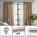 Double Window Curtain Rods, 1Inch Back and Front Rod, 72-144 Adjustable Length, With Same Size Round Finials Dual Curtain Rod, Matte Nickel