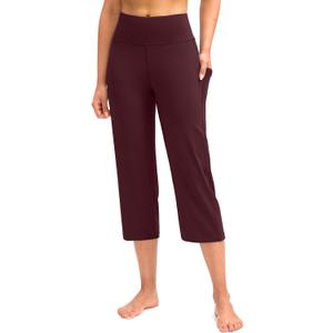 G Gradual Capri Pants for Women High Waist Workout Yoga Pants with Pockets Tummy Control Leggings Crop Straight, XL