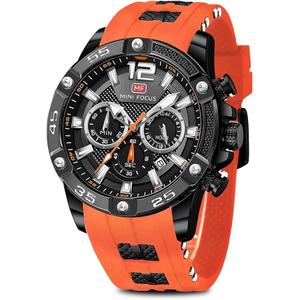 AIMES Watch for Men Sport Military Waterproof Chronograph Mens Watches Analog Quartz Big Face Classic Stylish Fashion Casual Designer Business Work Wrist Watch Elegant Gift for Men (orange)