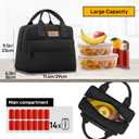 HOMESPON Insulated Lunch Bag for Women Men Lunch Box Cooler Lunch Tote for Work Picnic (Black)