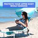 Tanning Chair with Sun Canopy Face Hole Softer Padded Adjustable Washable, Heavy Duty Layout Folding Lounge Chair for Adults Outside Beach Reading Sunbathing Poolside Lawn, UPF 50+ Sun Shade, 300 LBS, Standard Size