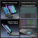 for iPad mini 7 (A17 Pro, 2024) & Mini 6 (2021) Case with Keyboard, 11-Color Backlit, Multi-Touch Trackpad, Magic-Style Keyboard Case for iPad mini 7th/6th Gen 8.3 Inch, Black