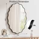 ULIKE Black Bathroom Mirror 24x36 - Shatter-Proof Tempered Glass, Wavy Metal Frame, Wall Mount Oval Mirror for Over Sink/Vanity (H or V), Matte Black Bathroom Entryway Decor