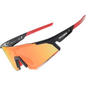ROCKBROS Polarized Sunglasses for Men Women UV Protection Cycling Sunglasses Sport Glasses (Red Yellow)