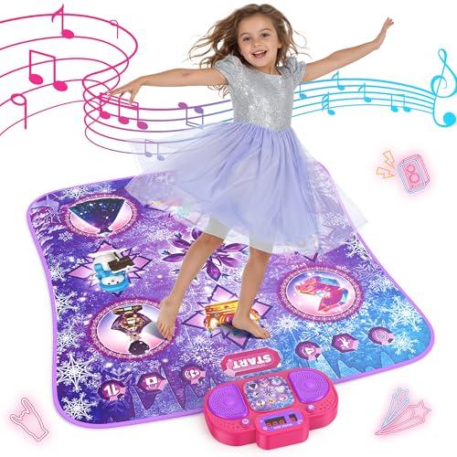 Dance Mat Toys - 8-Button Frozen Toys for Girls Electronic Dance Pad with 5 Game Modes, Touch Sensitive Kids Musical Mat Toy Christmas & Birthday Gift for 3 4 5 6 7 8 9 10+ Years Old Girls(Purple)