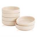 Swuut Ceramic Soy Sauce Dish, 3.5 Inch Dipping Bowls Side Dishes Set of 6, Small Appetizer Pinch Dip Bowls for Condiments, Sushi, Ketchup, BBQ (Nude)