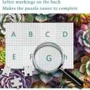 Succulent Puzzles for Adults, PICKFORU Round Flower Succulent Jigsaw Puzzles 1000 Pieces, Unique Circle Plant Adult Puzzles as Wall Decor