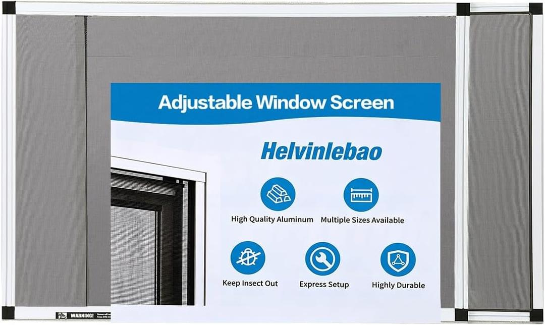 Expandable Window Screen，10" H x 19"- 36" W Adjustable Window Screen