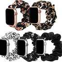Simpeak Elastic Scrunchie Band Compatible with Apple Watch Series 10 (42mm) Series 9 8 7 (41mm) 6 SE 5 4 (40mm) 3 2 1 (38mm), Women Bracelet Band Compatible with iWatch 42mm 41mm 40mm 38mm, Small