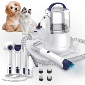 Dog Grooming Kit - 2.5L Large Capacity Dog Vacuum with Clippers, Deshedding Brush, Cleaning Tools, Ultra-Quiet Pet Vacuum for Dogs - P50 (Blue)