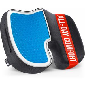 5 STARS UNITED Seat Cushion for Tailbone Pain Relief  Memory Foam Cushion for Coccyx, Hemorrhoid, Sciatica & Post-Surgery Recovery  Wheelchair, Car, Desk, Gaming & Office Chairs, Arctic Black (Standard)