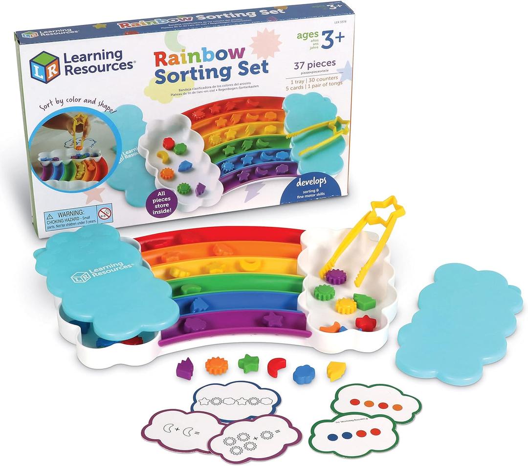 Learning Resources Rainbow Sorting Set, fine Motor, Sorting, Patterning & Addition Skills, Toddler Educational Toys, Sensory Tray Learning Resources Rainbow Sorting Set, fine Motor, Sorting, Patterning & Addition Skills, Toddler Educational Toys, Sensory Tray