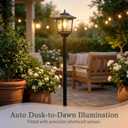 PASAMIC Outdoor Solar Post Lights, 2-Pack 63" Dusk to Dawn Solar Lamp Posts, Waterproof Floor Lamps, Warm White Pole Lights for Patio with Replaceable Bulb
