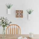 Dahey 2 Pack Wood Wall Planter Vase with Artificial Eucalyptus Farmhouse Wall Hanging Decor Pocket Planter for Indoor Fake Plants Greenery Flowers Living Room Bedroom Kitchen Home Decoration, White
