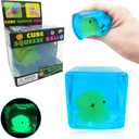 Squishy Stress Cube Fidget Toys Fun Glow-in-The-Dark Octopus Squeeze Toy , Stress Balls for Autistic Kids ,Birthday Gift Classroom PrizesMaltose Filling