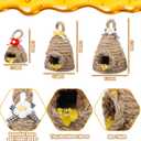 Jutom 3 Pieces Bee Hive Decor Honey Bee Tiered Tray Decor Summer Spring Honeycomb Decorations Mini Jute Beehive Farmhouse Kitchen Decoration for Table Shelf Sitter Home Coffee Bar Themed Party
