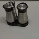 Lonffery Salt And Pepper Shakers Set, Stainless Steel Salt Containers With Glass Bottle For Table, RV, Camp, BBQ, Set Of 2 (Black)