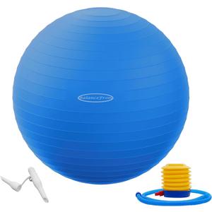 Fitvids Anti-Burst and Slip Resistant Exercise Ball Yoga Ball Fitness Ball Birthing Ball with Quick Pump, 2, 000-Pound Capacity, Blue, 22-inch, M