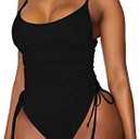 Viottiset Women's Ruched High Cut One Piece Swimsuit Tummy Control Bathing Suit Monokini M
