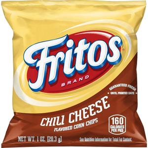 Fritos Corn Chips, Chili Cheese, 1 Ounce, Pack of 4 
