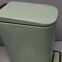 TIPGO Slim Bathroom Trash Can with Lid Soft Close, 6 Liter / 1.6 Gallon Stainless Steel Garbage Can with Removable Inner Bucket, Step Pedal, Small Trash Cans for Bedroom, Office, Kitchen (Green)