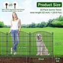 10 Panels Decorative Garden Fence with Gate - 32 in (H) x 23.6 ft (L) No Dig Dog Fence Outdoor for Yard, Rustproof Tall Garden Fencecing Panels, Animal Barrier Suitable for Yard Border, Patio