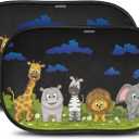 CARAMAZ Car Window Shade for Baby with Certified UV-Protection 2 Pack - 21"x14" (Animals)