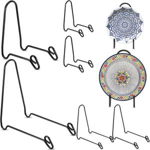 Blulu 6 Pcs Bowl Display Stands Iron Large Medium Size Dish Display Stand Bowls Holder for Deep Platters and Dishes