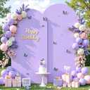 Pink Purple Arch Cover 2 Set-7.2 and 6ft Arch Backdrop Cover Spandex Fitted Baby Shower Arch Stand Covers for Girls Birthday Party Wedding Bridal Shower Banquet Photo Arch Covers Stretchy Backdrop