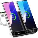 Charging Station for Samsung Watch, Dual Wireless Charger for Samsung S25 Ultra/S25+/S25/S24/S23/S22/S21/Z Flip/Z Fold, for Galaxy Watch 7/Ultra/6/5/4/3, SwanScout 710S