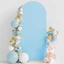Wokceer 6FT Wedding Arch Backdrop Cover Spandex Fitted Wedding Stand Covers Round Top Chiara Arch Backdrop Cover for Birthday Party Ceremony Banquet Decoration Dusty Blue