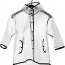 Kids Raincoat EVA Rain Poncho,Portable Hooded Poncho Jacket Rain Coat for Boys Girls Children (White, XL)