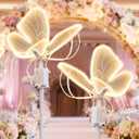 Wedding Moving Butterfly Floor Lamp: LED Electric Wings Light - Table Butterflies Decoration & Adjustable Height - Stand Decor for Birthday Party Christmas Tree Baby Bridal Shower (2, 25 CM/9.8 In)