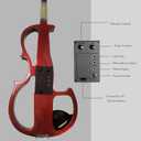 Electric Violin, 4/4 Full Size Solid Silent Fiddle with Ebony Fittings, Silent Electric Violin Kit for Beginner Students (Mahogany)