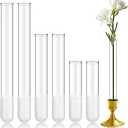 Ninehaoou 6 Pack 3.9" 5.9" 7.9" Bud Vase Taper Candle Holder's Flower Vase for Candlestick Sizes from 22mm to 27mm Adjustable Designed Specially for Taper Candle Holder for Tablescapes, Wedding Decor