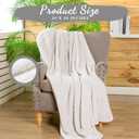 Buryeah 12 Pcs Flannel Throw Blankets Bulk Outdoor Wedding, Cream White, 50 x 60 inches