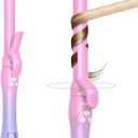 Rotating Curling Iron, Beach Waves Hair Curler Automatic Rotating, Best Curling Iron for Thin Fine Hair (Pink)