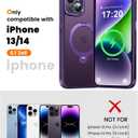 360 Spin Magnetic Stander for iPhone 13/14 Case [Compatible with Magnetic] [Built-in Kickstand] Mil-Grade Protective, Matte Non-Slip for iPhone 13/14 Phone Case(Purple)