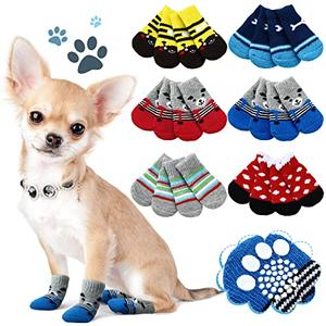Sadnyy 24 Pcs Dog Socks for Medium Dogs Non Slip Dog Booties Paw Covers with Grips Anti Slip Pet Shoe Cute Summer Doggie Paw Protectors for Hot Pavement Hardwood Floor Prevent Scratching Licking Wound