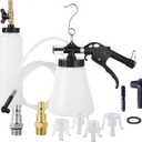 DASBET Pneumatic Brake Fluid Bleeder Tool with 4 Master Cylinder Adapters 90-120 PSI