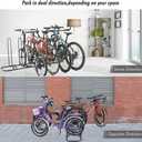 XCSOURCE Bike Parking Stand, Bike Rack Bicycle Floor Parking Stand for 5 Bikes, Adjustable Dual Purposes Bike Storage Holder for Garage, 2 Extra Floor Anchor Brackets, Indoor & Outdoor