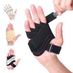 DrFinger Finger Ulnar Deviation Splint Brace, Finger Joint Deviation Orthopedic Corrector With Metal Bracket-Black-(Right-S/M)
