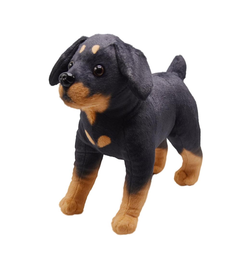 Lifelike Rottweiler Dog Stuffed Animal Simulated Plush Puppy Toy Doll Super Realistic Black Dogs Act Like Real Excellent Gifts for Kids Birthday Party Dog Collection 12 Inches (Rottweiler)