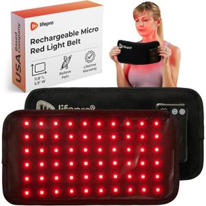 Lifepro Red Light Therapy Belt - 660nm & 850nm Near Infrared & Red Light Therapy for Body, Relaxing Muscle, Inflammation, Improve Circulation (Micro Rechargeable)