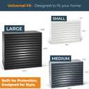 EVOLAR Mini Split AC Cover for Outside Units, Aluminium Heat Pump Cover - Heavy Duty Outdoor AC Unit Sound Barriers Fits up to 31.5W x 25.6H Inch - Medium, Grey