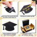 Crtiin 30 Pack 2026 Graduation Place Cards, Mirror Acrylic Graduation Cap Table Cards with Gold Metallic Marker Pen, Reusable Black Name Tags for Grad Party Table Settings
