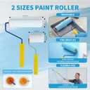 Complete Self Leveling Cement Tool Kit, Professional Epoxy Floor Kit Tools with Spiked Roller with Splash Guard, Spike Shoes, Paint Roller, Trowel, Scraper & Extension Pole